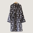 thumbnail image 3 of Penkiiy Men Cute Warm Flannel Plush Bathrobes Star Pattern Hooded Button up Long Robe M Gray, 3 of 3