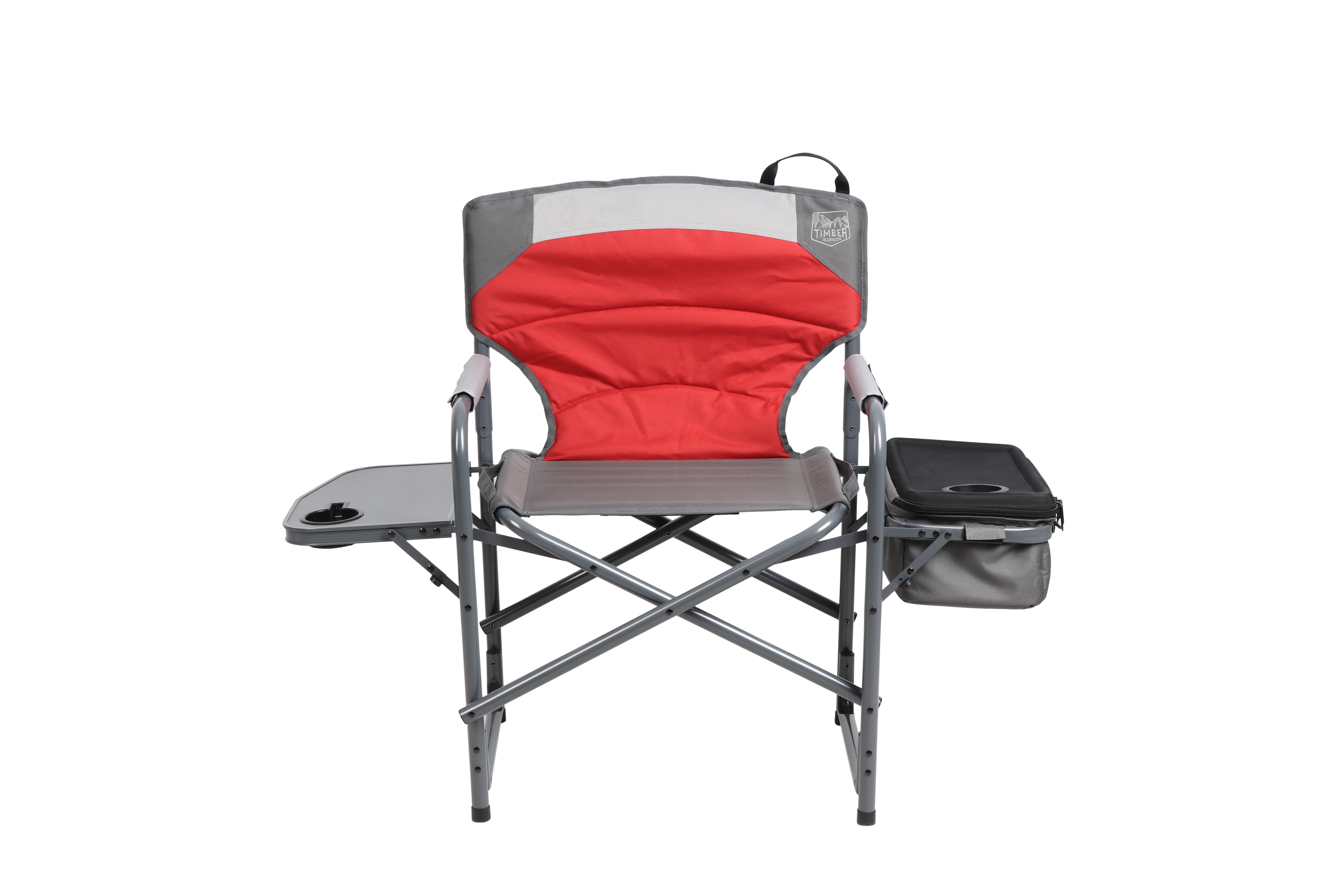Timber Ridge Laurel Director Camping Chair, Red and Gray, Adult, 32in  Height 
