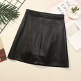 thumbnail image 6 of CENL Women A-line Pu Leather Korean Style High Waist Hip Skirt Slim, 6 of 9