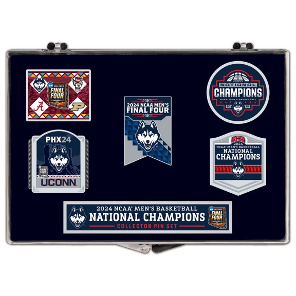 WinCraft UConn Huskies 2024 NCAA Men's Basketball National Champions Five-Piece Collector Pin Set