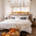 thumbnail image 3 of Thanksgiving Flowers Pumpkin Valances for Windows, 42 x 18in, Retro Floral Watercolor Autumn Rod Pocket Kitchen Valance Curtain Light Filtering Window Treatments for Living Room Bedroom, 1 Panel, 3 of 7