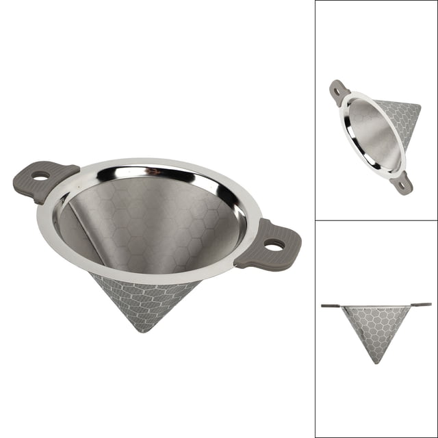 Gotero De Café De Cono, Filtro De Cono De Acero Inoxidable Ampliamente Utilizado, Fácil De Limpiar, Reutilizable, Operación Simple Para El Hogar