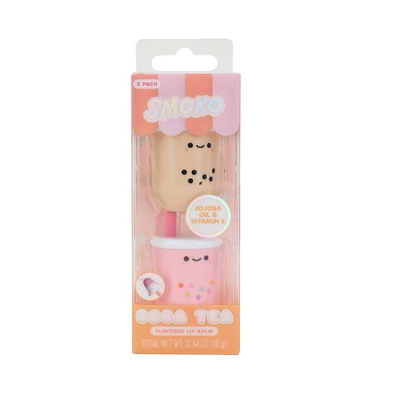 Smoko Boba Tea Lip Gloss, 2 Pieces, Flavored and Scented, 10g, Ages 8 