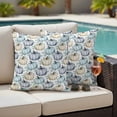 thumbnail image 4 of Teal Blue Pumpkin Outdoor Waterproof Pillow Covers, Thanksgiving Green Eucalyptus Autumn Decorative Square Throw Pillowcase Sofa Cushion Sham for Patio/Couch/Chair, 24"x24" 2 Pack, 4 of 8
