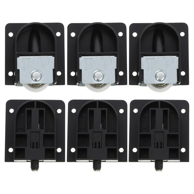 Miangastore Roues de Garde-Robe à Porte Coulissante 6 Pcs Plastique Noir pour Propriétaires
