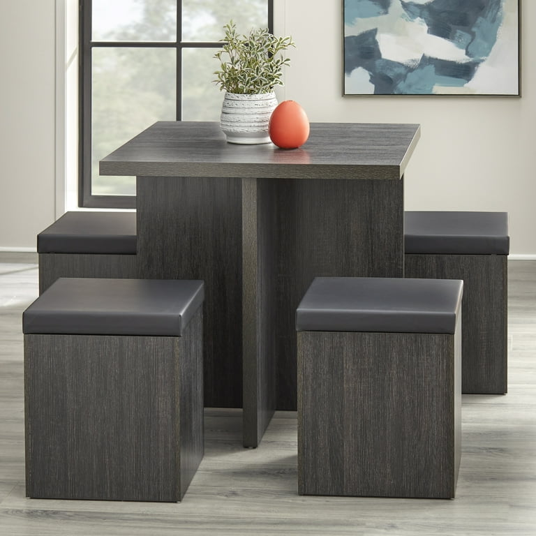 Mainstays 5 Piece Dexter Dining Room Kitchen Set with Storage Ottoman Walmart