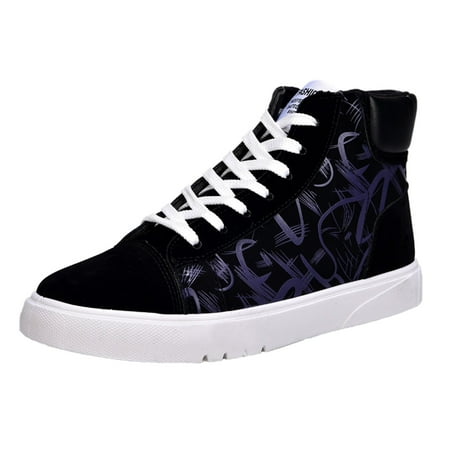

Fsqjgq Shoes for Men Casual Men s Canvas Flat High Top Fashion Casual Comfortable Color Matching Lace Up Leisure Sport Shoes Same Day Shoes Purple 42