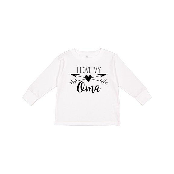 Inktastic I Love my Oma heart and arrows Boys or Girls Long Sleeve Toddler T-Shirt