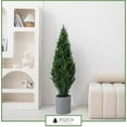 2 Pack 4ft Artificial Cedar Topiary Trees, Outdoor Faux Arborvitae