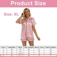 thumbnail image 2 of Women'S Pajama Set Short Sleeve Button-Down Shirt And Shorts Pajama Set-Pink Stripe-Xl, 2 of 5