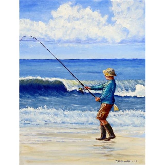 Betsy Drake KT1117 Surf Fishing Kitchen Towel