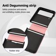thumbnail image 3 of Phone Case for Samsung Galaxy Z Flip 3 5G 2021 Cover With Hinge Protection Ring Holder Stand Slim Shockproof Shell PU Leather Protective Cell Accessories ZFlip3 Z3 Flip3 3Z Flip3case Women Rose gold, 3 of 13