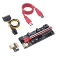 thumbnail image 1 of PCI-E Riser Card 1X-16X Extension Cable with 8 Solid Capacitors 6pin Graphics Extension ETH Mining Powered Riser Adapter with LED Display, 1 of 7