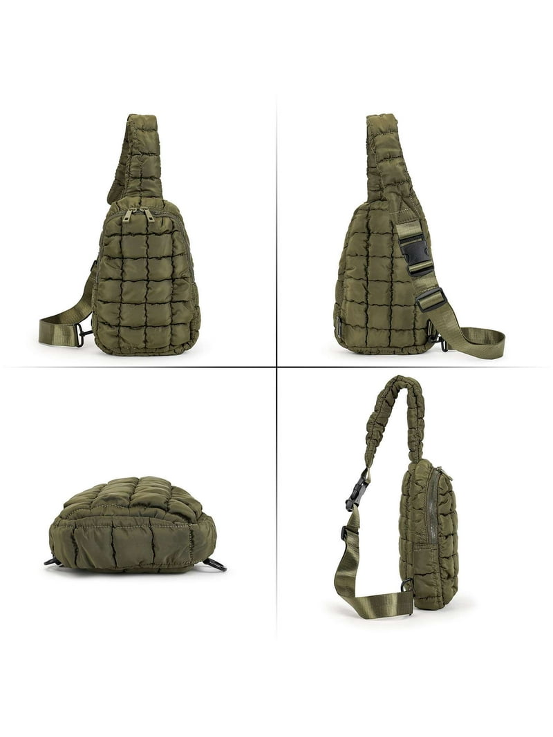 8229 Sling Bag , Casual Quilted Puffer Crossbody Purse Lightweight Fanny Gustave Quilted Puffer Sling Bag for Women Men Small  main image 3