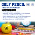 thumbnail image 2 of BAZIC Golf Pencil Yellow Pre-Sharpened Pencils #2 HB Mini Pencils (144/Pack), 4-Packs, 2 of 6