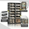 thumbnail image 6 of JEKO&JEKO 7-Tier Double Column Foldable Shoe Storage Rack with Magnetic Doors, Black, 6 of 6