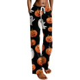 thumbnail image 2 of Orange Pajama Pants Women Loose Fit Lounge Pants, Comfy Loungewear L, 2 of 4