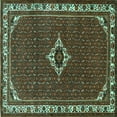 thumbnail image 1 of Ahgly Company Indoor Square Persian Turquoise Blue Traditional Area Rugs, 4' Square, 1 of 4