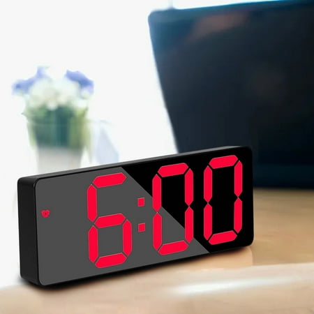 Alarm Clock Digital Battery Powered Travel Alarm Clocks Powered Non Ticking With Snooze Temperature Date Time Brightness Adjustable For Kids Adults Clock
