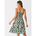 thumbnail image 4 of DARING DIVA Women's Floral Print Crochet Panel Midi Dresses M Green, 4 of 6