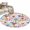 Blue Pink, variant on Round Rugs 4Ft, Colorful Floral Spring Round Area Rug Washable Indoor Throw Carpet, Country Watercolor Botanical Soft Non Slip Circle Rug for Kitchen Nursery Room Home Decor Aesthetic