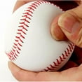 thumbnail image 2 of Practice Baseballs[4Pack], Reduced Impact Safety Baseballs, Standard 9” Adult Youth Leather Covered Soft Balls for Team Game Competition Pitching Catching Training -Rubber Center(White), 2 of 7