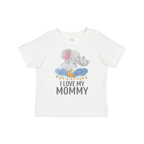 Inktastic I Love My Mommy Cute Elephants in Night Sky Boys or Girls Toddler T-Shirt