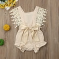 thumbnail image 2 of Qiylii Infant New Born Girls Sleeveless Romper with Ruffled Sleeves Big Bow, 2 of 9