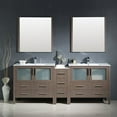 thumbnail image 3 of Fresca Torino 84" Light Oak Modern Double Sink Bathroom Vanity with Side Cabinet and Integrated Sinks, 3 of 5