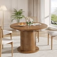 thumbnail image 6 of 59" Extendable Round Dining Table for 4-6, Modern Oval Kitchen Table with Fluted Base, Circle Dining Table for Living Room, Walnut, 6 of 7