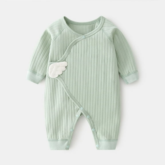 KAOOCXU Casual Bodysuit For Girls Long Sleeved Solid Color Newborn Jumpsuit Romper Breathable Cozy Onesies For Spring And Autumn