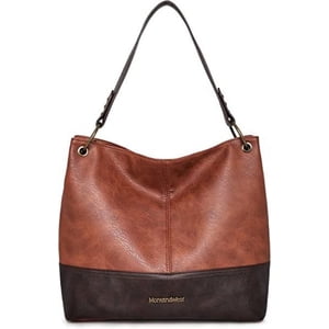 Montana West Hobo Bag, Brown Vegan Leather