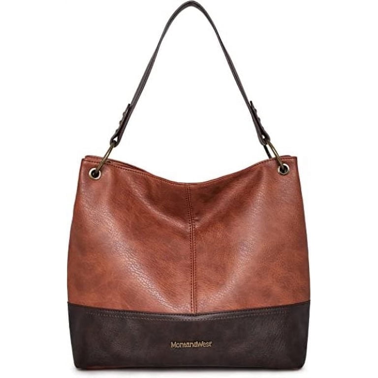 Montana West Hobo Bag, Brown Vegan Leather photo 1