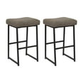 thumbnail image 1 of CorLiving Milo Set of 2 Backless Upholstered Counter Height Indoor Barstools with Steel Legs, 1 of 7