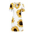 thumbnail image 4 of Vestido casual de mujer con hombros descubiertos y mangas cortas con estampado de espalda para adelgazar Fridja  bnh1173, 4 of 5