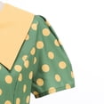 thumbnail image 4 of Karymi Summer Dress Vintage Polka Dot Swing Midi Dress, Contrast Collar Short Sleeve Button Front Self Bow Waist Retro Hepburn Party Sundress Womens Dresses, 4 of 8