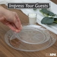 thumbnail image 4 of Ilyapa 100 Pack 9 Inch Disposable Dessert Plates, Plastic Clear Party Plate Sets for 100 Guests, Clear Appetizer and Cake Plates 9", Party & Dinner Accessories, Midsommar Flower, 4 of 5