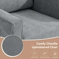 thumbnail image 4 of Swivel Accent Chair for Living Room, Modern Upholstered Barrel Arm Chair with Plump Back Pillow, Comfy Club Sofa Reading Chair for Adults (Chenille Gray, Set of 1), 4 of 6