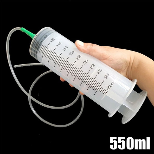 Oil Suction Vacuum Syringe Pistol Pump Extractor Gear 100/300/550ml+1M New I0U2