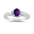 thumbnail image 1 of 14k White Gold Oval Amethyst And Diamond Ring, 1 of 6