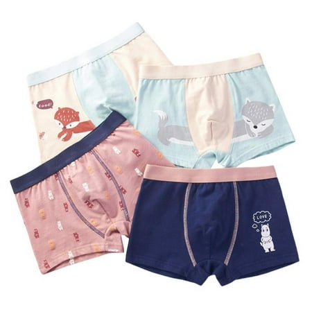 

4pcs Boys Cartoon Cotton Boxer Briefs Soft Children Panties Boy Underpants