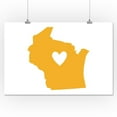 thumbnail image 2 of Wisconsin, State Outline and Heart (16x24 Giclee Gallery Art Print, Vivid Textured Wall Decor), 2 of 3