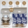 thumbnail image 5 of Coral Navy Blue Window Privacy Film, Coastal Ocean Marine Nautical Beach Static Cling UV Sun Blocking Heat Control Window Tint Day and Night, Non-Adhesive One Way Windows Privacy Cover 23.6''x59'', 5 of 7