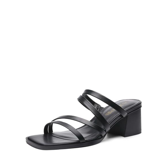 Sandalia DREAM PAIRS SDHS2370W Negra con Tacón Cuadrado de 14 cm