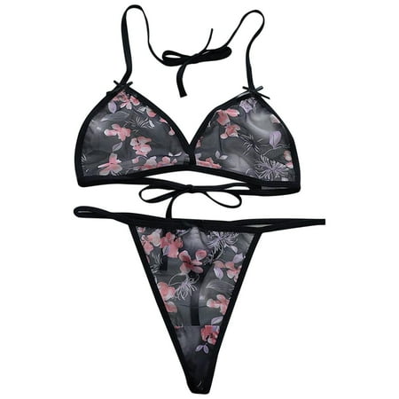 

Sngxgn Women Lingerie Sets with Underwire Lace Bra and Panty Set Push Up Two Piece Lingerie Womens Nightgown Black M