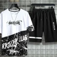 thumbnail image 3 of Trajes deportivos Chándal con alfabeto, ropa para correr, ropa para hombre, camiseta blanca, ropa deportiva para hombre, conjuntos de pantalones, elegante oferta superior 2025, novedad en XL, 3 of 5