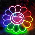 thumbnail image 3 of Neon Signs Sunflower Smile Face 15.8"x 15.8" Led Signs for Bedroom Wall Decor, Light Up Sign Adjustable Brightness for Wall Decor Bedroom Bar Christmas Birthday Holiday Party, 3 of 6