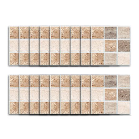 18pcs 10*10cm Colorful Mosaic Waterproof Stick Wall Art Bathroom Cafes