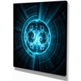 thumbnail image 2 of Glowing Bright Blue White Fractal Flower - Abstract Wall Art Canvas, 2 of 3