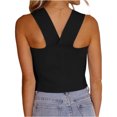 thumbnail image 2 of Summer Sleeveless Square Neck Solid Color Slim Fit Tank Tops, 2 of 6